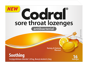 Codral Honey & Lemon 16 Lozenges