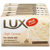 Lux White Soft Caress Bar 6 Pack