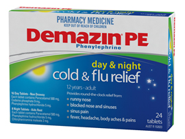 Demazin PE Day & Night Cold & Flu Relief 24 Tablets