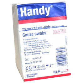Handy Gauze Swab 7.5cmX7.5cm 5 Pack