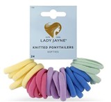 Lady Jane Pastel Soft Knitted Ponytailers 24 Pack 7783