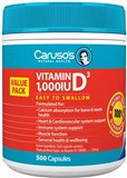 Carusos Vitamins D3 1000IU 500 Capsules