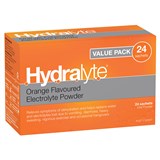 Hydralyte Orange Flavoured Electrolyte Powder 24 Sachets