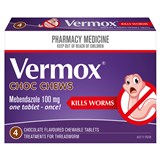 Vermox Choc Chews 4 Tablets