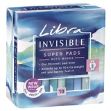 Libra Invisible Super Wings 10 Pads