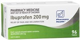 Pharmacy Health Ibuprofen 200mg 96 Tablets