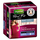 Depend Underwear Realfit For Women Large 8 Packs
