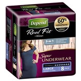 Depend Real Fit For Women Underwear Super Heavy Absorbency Large 8 Pants