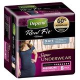 Depend Real Fit For Women Underwear Super Heavy Absorbency Medium 8 Pants