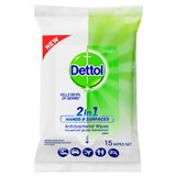 Dettol 2 IN 1 Antibacterial Wipes 15