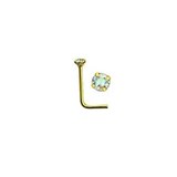 Rossan Gold Plated Nose Studs Bent Clear Clawn NS5096C