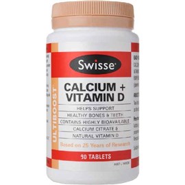 Swisse Ultiboost Calcium + Vitamin D 90 Tablets