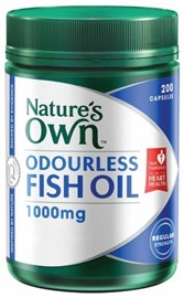 Nature's Own Odorless Omega 3 Fish Oil 1000mg 200 Capsules