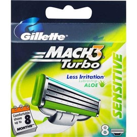 Gillette Mach 3 Cart Turbo Sensitive 8 Pack