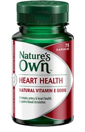 Nature's Own Heart Health Natural Vitamin E 500IU 75 Capsules