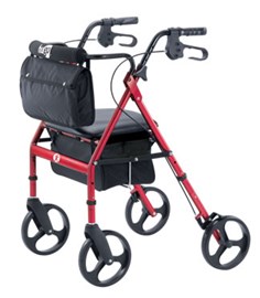 Hugo Elite Rollator with a seat- Garnet Red