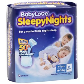 BabyLove Sleepy Nights Pants (4 - 7Yrs) 18 - 35kg 15 Pack