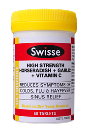 Swisse Ultiboost High Strength Horseradish + Garlic + Vitamin C 60 Tablets