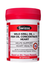 Swisse Ultiboost Wild Krill Oil + Fish Oil Concentrate Heart 30 Capsules