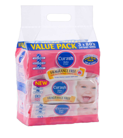 Curash Baby Wipes Value Pack 80 x 3 Pack