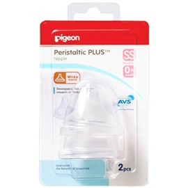 Pigeon Peristaltic Plus Wide Neck Teat Ss Size 2 Piece