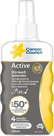 Cancer Council Active Dry Touch SPF50+ Finger Spray 200ml