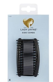 Lady Jayne Black Side Combs  4 Pack 2130B