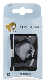 Lady Jane Black Thick Elastics 12 Pack 2279B