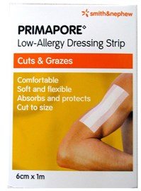 Primapore Dressing Strips 6cmx1m