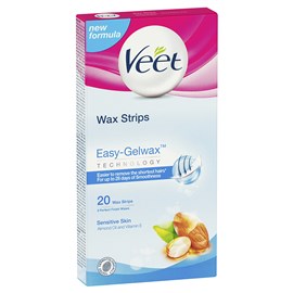 Veet Easy Grip Wax Strips for Sensitive Skin 20 Pack