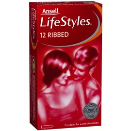 Ansell Lifestyles 12 Ribbed Condoms
