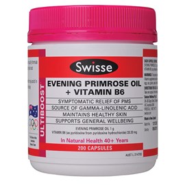 Swisse Ultiboost Evening Primrose Oil + Vitamin B6 200 Capsules