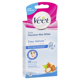 Veet Face Easy Grip Precision Wax Strips for Sensitive Skin 20 Pack