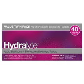 Hydralyte Electrolyte Apple Blackcurrant 40 Effervescent Tablets