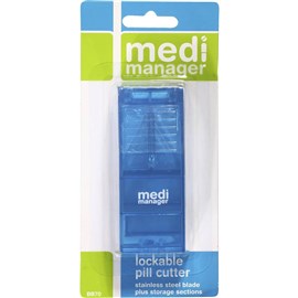 Medi Manager Pill Cutter Lockable Blue