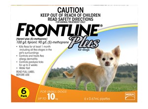 Frontline Plus Dog 0 10kg Small 6 Pack