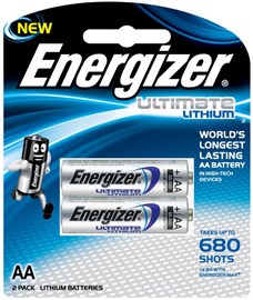 Energizer Battery Lithium AA L91bp2t 2 Pack