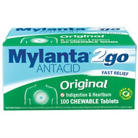 Mylanta 2GO Original Chewable 100 Tablets