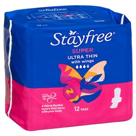 Stayfree Ultra Thin Super With Wings 12 Pads