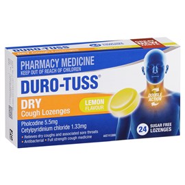 Duro-Tuss Dry Cough Lemon Sugar Free 24 Lozenges