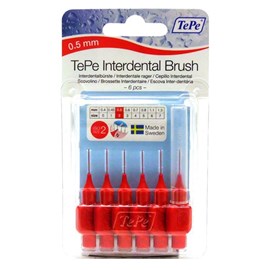 Tepe Interdental Brush 0.5mm (Red) 6 pack