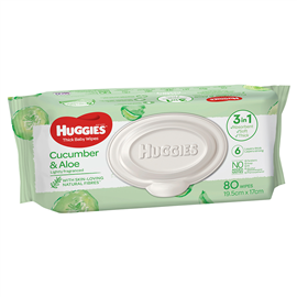 Huggies Baby Wipes Cucumber & Aloe 80 Pack