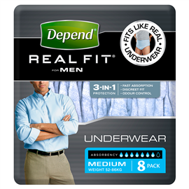 Depend Underwear Men Medium 8 Counts