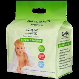 Gaia Nat Baby Bamboo Wipes 240 Count