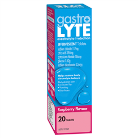 Gastrolyte Raspberry 20 Effervescent Tablets