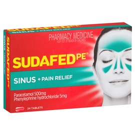 Sudafed PE Sinus & Pain Relief 24 Tablets