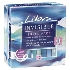 Libra Invisible Super Wings 10 Pads