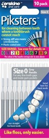 Piksters Size 0 Grey Interdental Brush 10 Pack