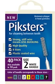 Piksters Size 2 White Interdental Brush 40 Pack