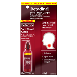 Betadine Sore Throat Gargle 40ml Value Pack